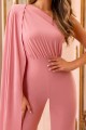 Różowy kombinezon one shoulder (44)