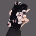 Czarne etui kwiaty Galaxy S23Ultra