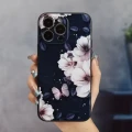 Czarne etui kwiaty Galaxy S23Ultra