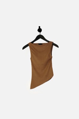 Brązowy top bez rękawów (32-34)