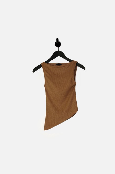Brązowy top bez rękawów