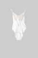 Białe prążkowane monokini