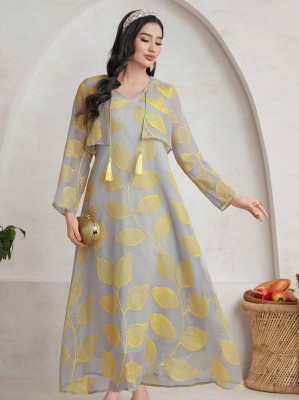 Szara sukienka hafty (M)