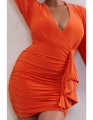 Pomarańczowa sukienka długie rękawy (52)
