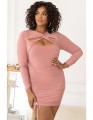 Różowa ołówkowa sukienka mini (50)