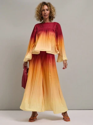 Kolorowa plisowana bluzka (XS)