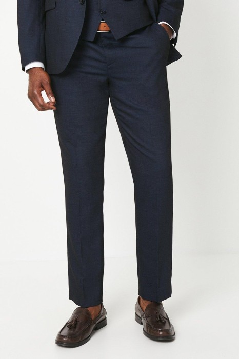 Granatowe spodnie w kant kieszenie (38)
