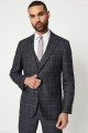 Szara marynarka slim fit krata (48)