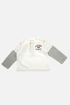 Dwukolorowy t-shirt haft (3-6M)