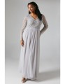 Szara sukienka maxi zdobiona góra (40)