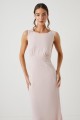 Pudrowy róż błyszcząca sukienka (38)