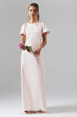 Różowa satynowa sukienka maxi (15-16L)