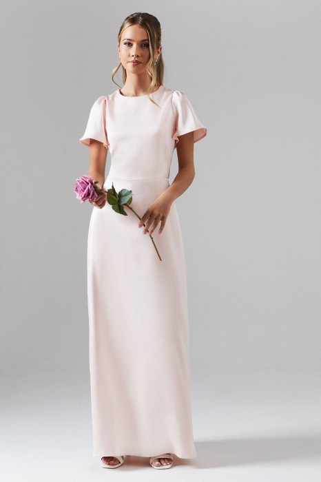 Różowa satynowa sukienka maxi (15-16L)