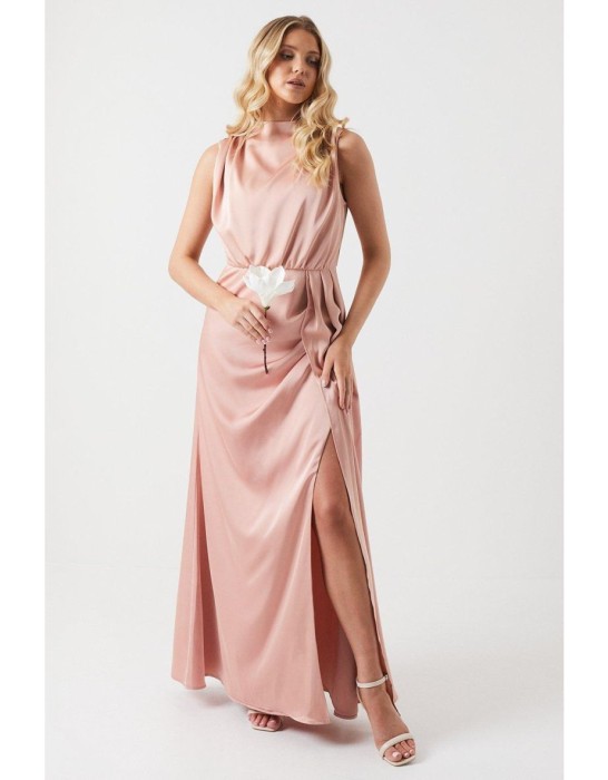 Satynowa sukienka maxi (42)