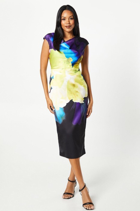 Kolorowa prosta sukienka (36)