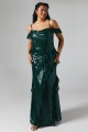 Zielona cekinowa sukienka maxi (40)