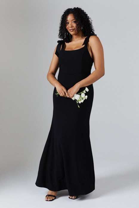 Czarna sukienka wiązane ramiączka (36)