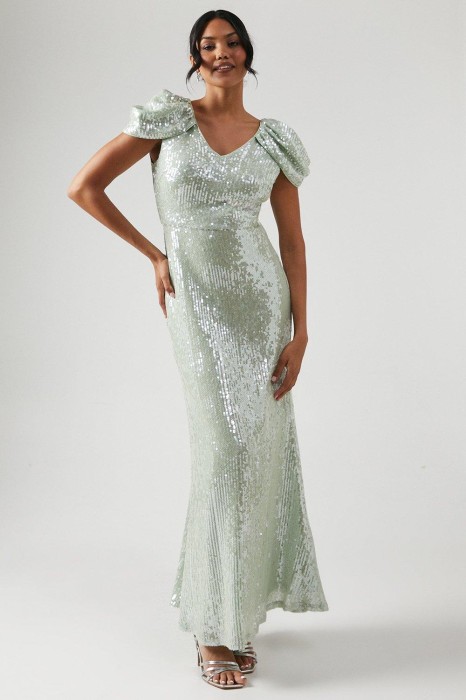 Cekinowa maxi sukienka v neck (40)