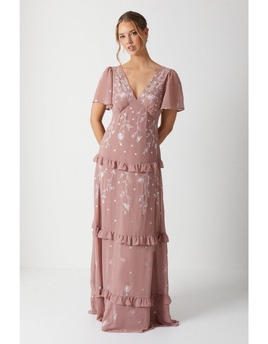 Jasnobrązowa sukienka haft (38)