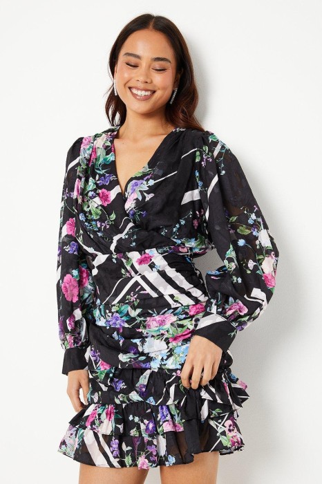 Czarna mini sukienka wzór (36)