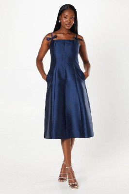 Granatowa sukienka midi (36)