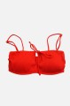 Czerwony prążkowany top bikini