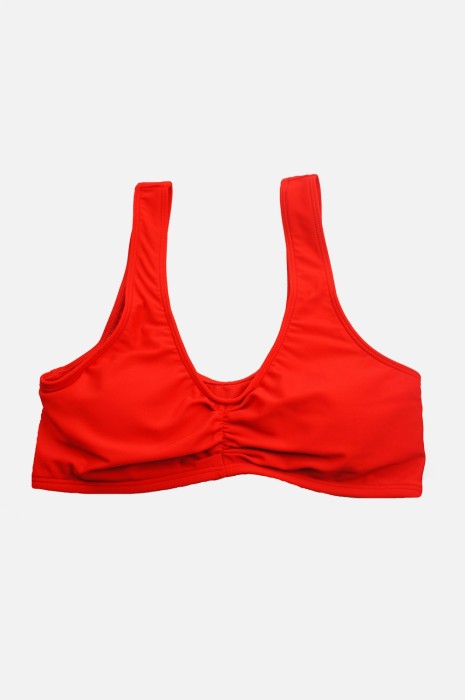 Czerwony gładki top bikini