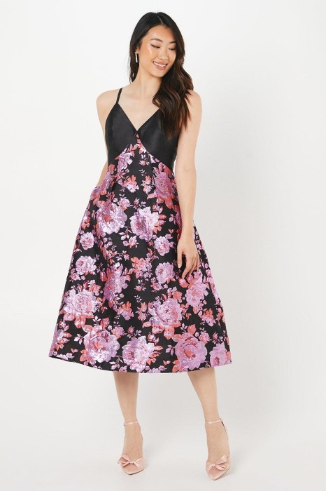 Czarna sukienka wzór ramiączka (36)