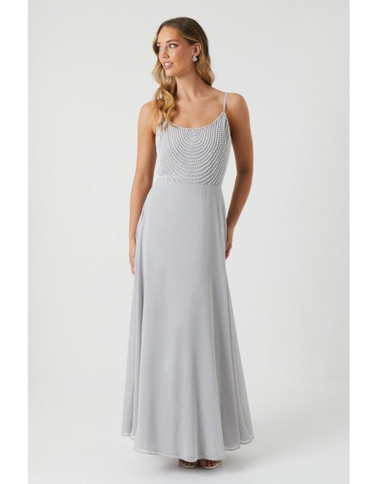 Szara sukienka zdobiona góra (38)