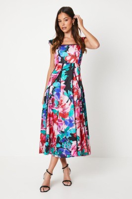 Czarna sukienka kolorowy wzór (38)