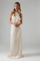 Beżowa satynowa sukienka maxi (14-15L)