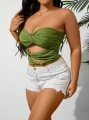 Zielony top bikini cut out (0XL)