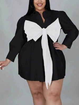 Czarna sukienka mini guziki (1XL)