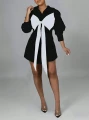 Czarna sukienka mini guziki (1XL)