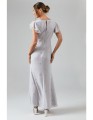 Szara sukienka maxi v neck (46)