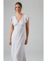 Szara sukienka maxi v neck (46)