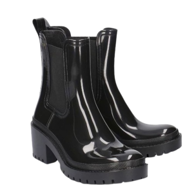 Czarne lakierowane botki obcas (36)