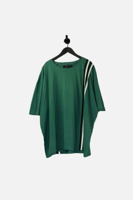 Zielona sukienka t-shirt lampasy (40)