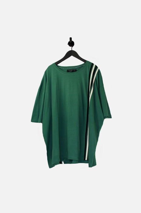 Zielona sukienka t-shirt lampasy