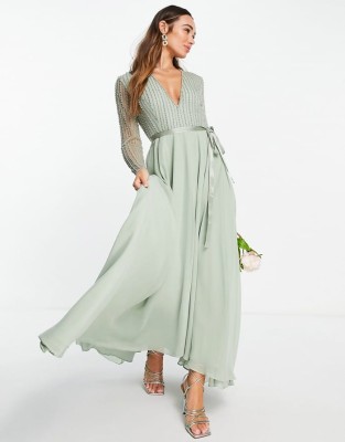 Szałwiowa maxi sukienka (34)