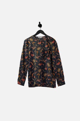 Szara koszula print guziki (XS)