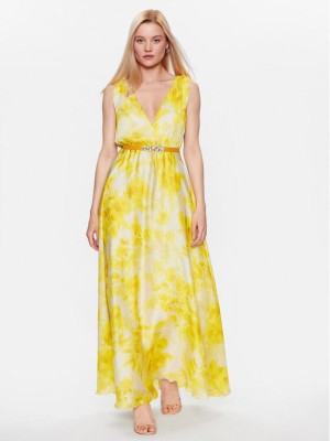 Żółta sukienka maxi wzór (38)