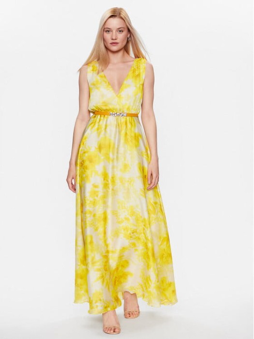 Żółta sukienka maxi wzór (38)