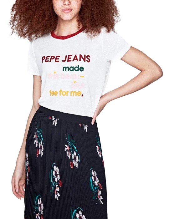 T-shirt ecru napisy (S)