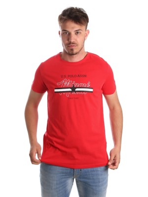 Czerwony t-shirt print (L)