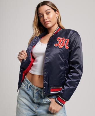 Granatowa kurtka bomber kieszenie (38)