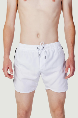 Białe logowane kąpielówki (XL)