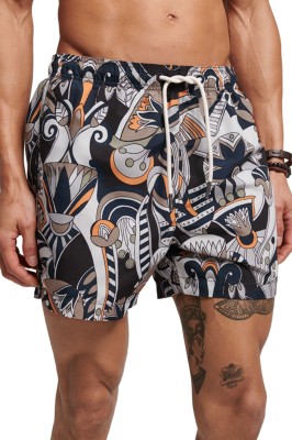 Wzorzyste kąpielówki kieszenie (S)