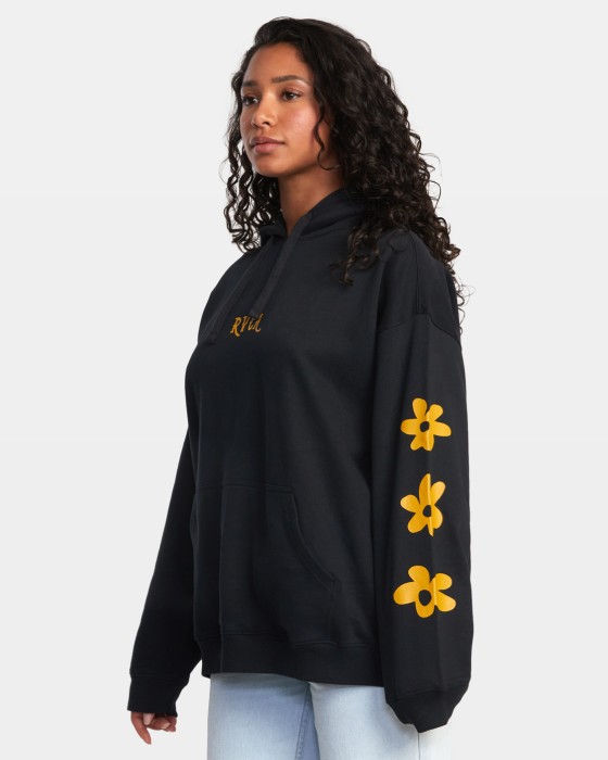 Czarna bluza nadruk kaptur (XL)