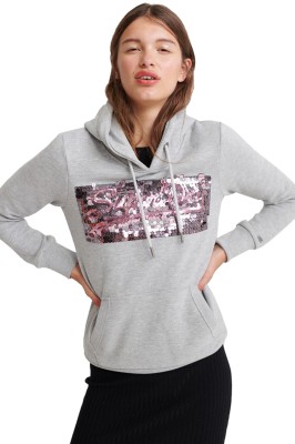 Szara melanżowa bluza cekiny (38)